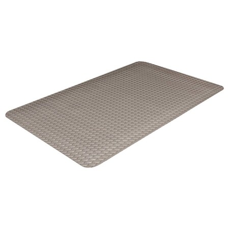 Crown Matting Technologies Antifatigue Mat, 12' L x 4' W, 7/8" Thickness, Vinyl deck plate, Gray CD 3442DG